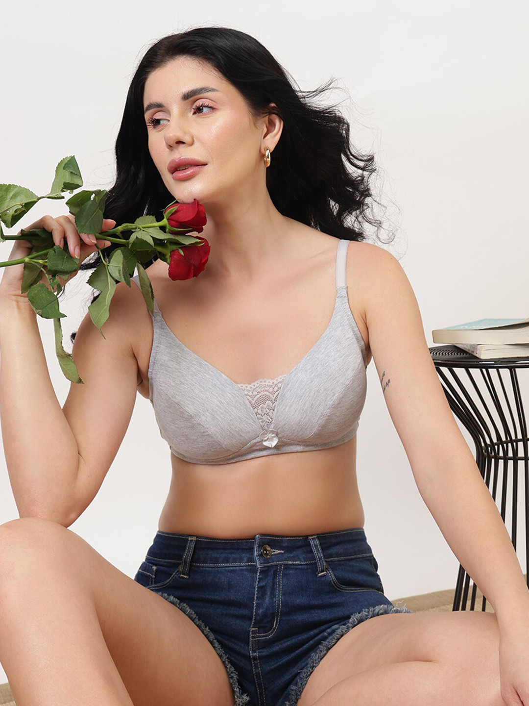 

DressBerry Grey Melange Full Coverage Everyday Bra with All Day Comfort