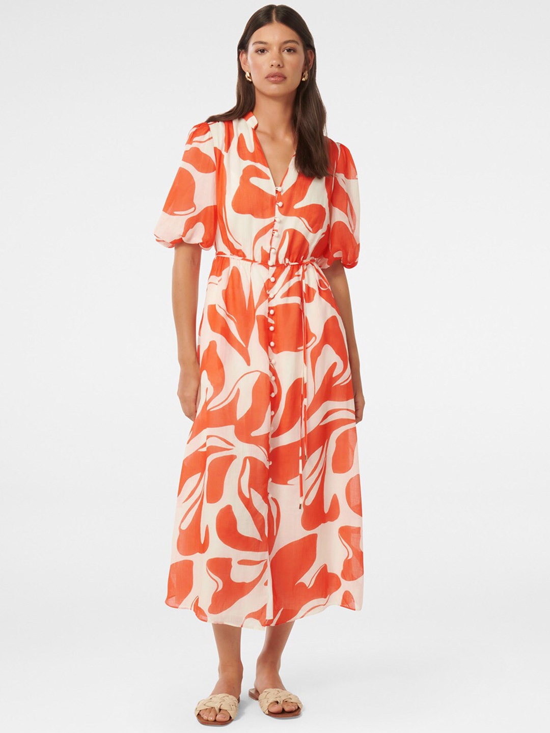 

Forever New Printed A-Line Midi Dress, Orange