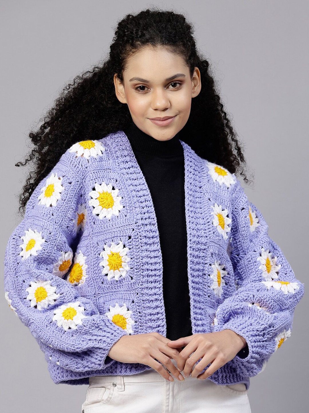 

Velvery Women Floral with Applique Detail, Blue