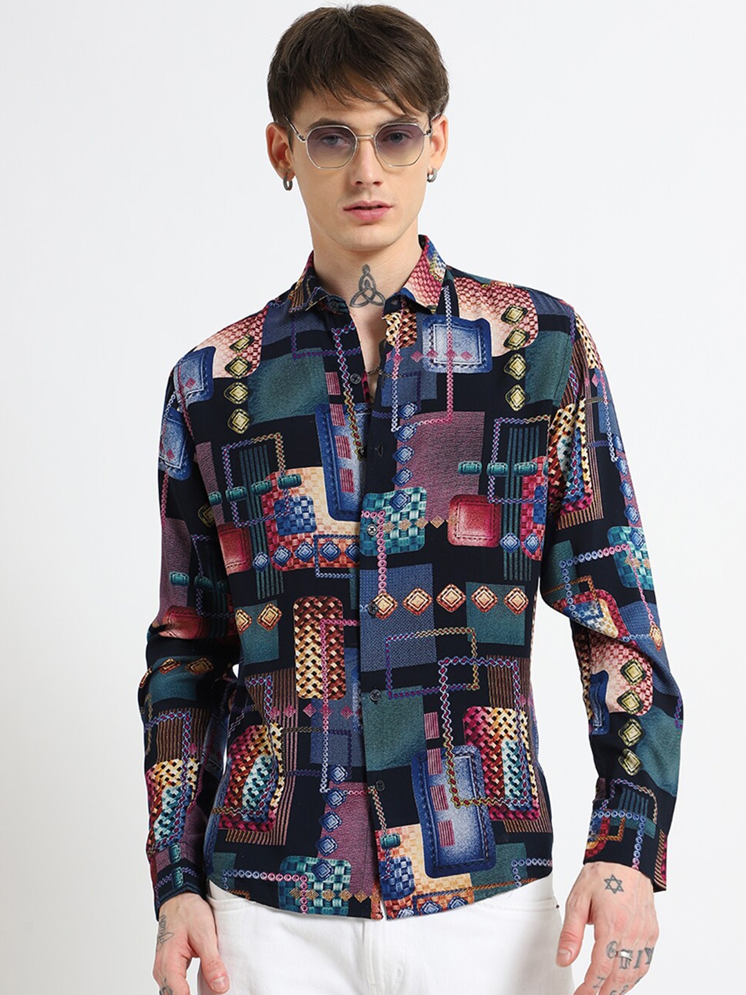 

Banana Club Men Classic Opaque Printed Casual Shirt, Multi