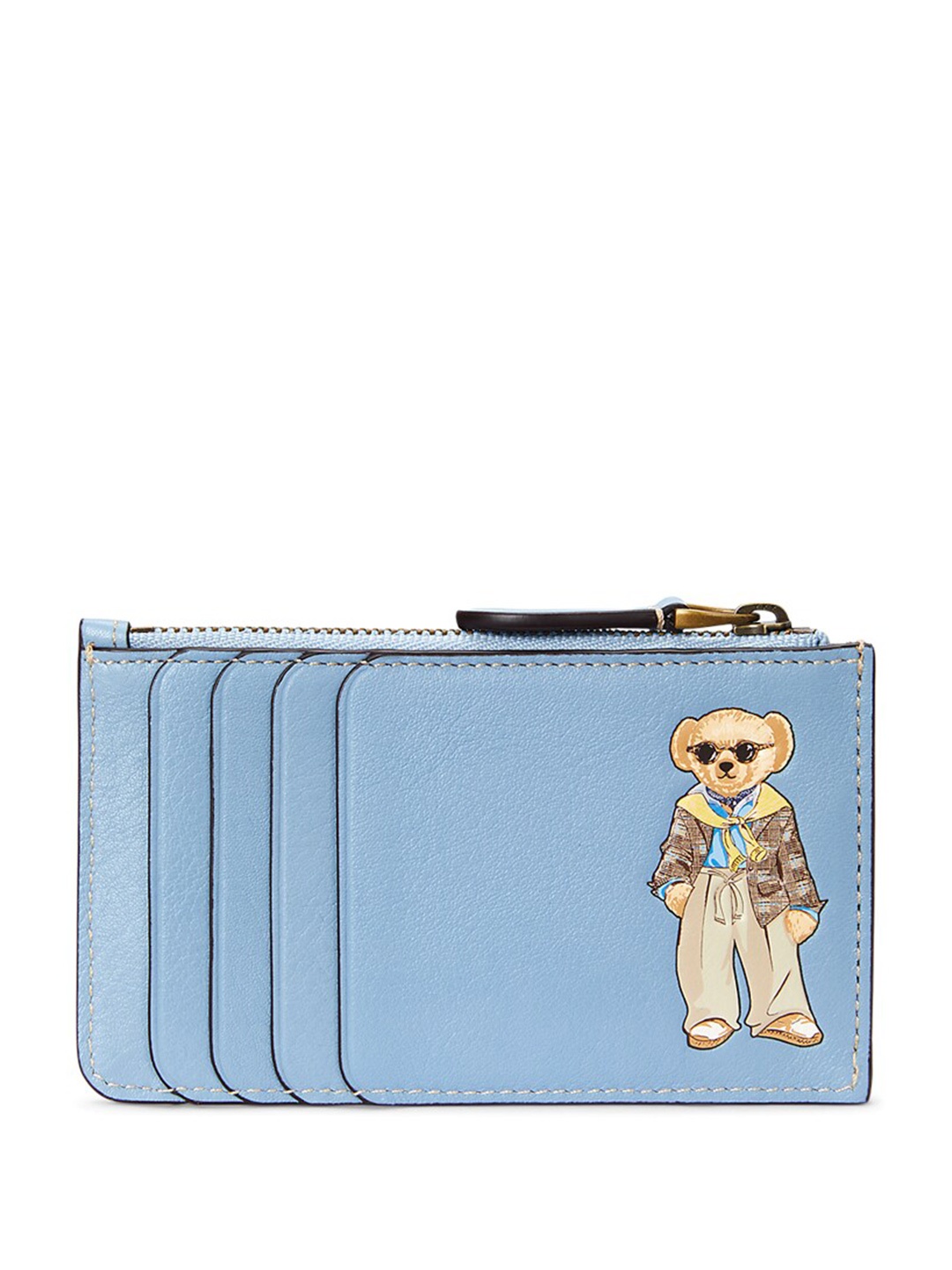 

Polo Ralph Lauren Graphic Printed Leather Zip Card Case, Blue