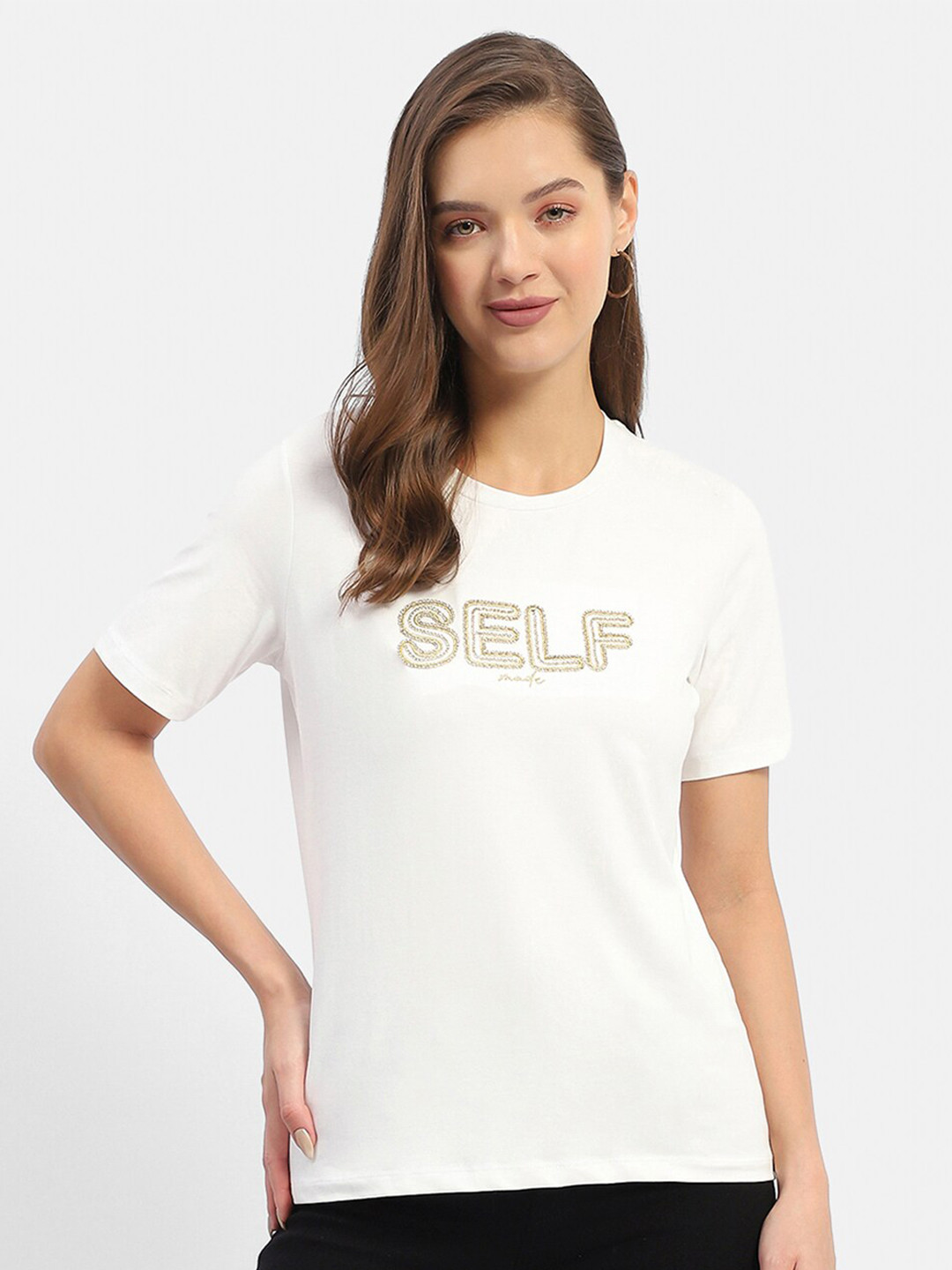 

Madame Print Cotton Top, White