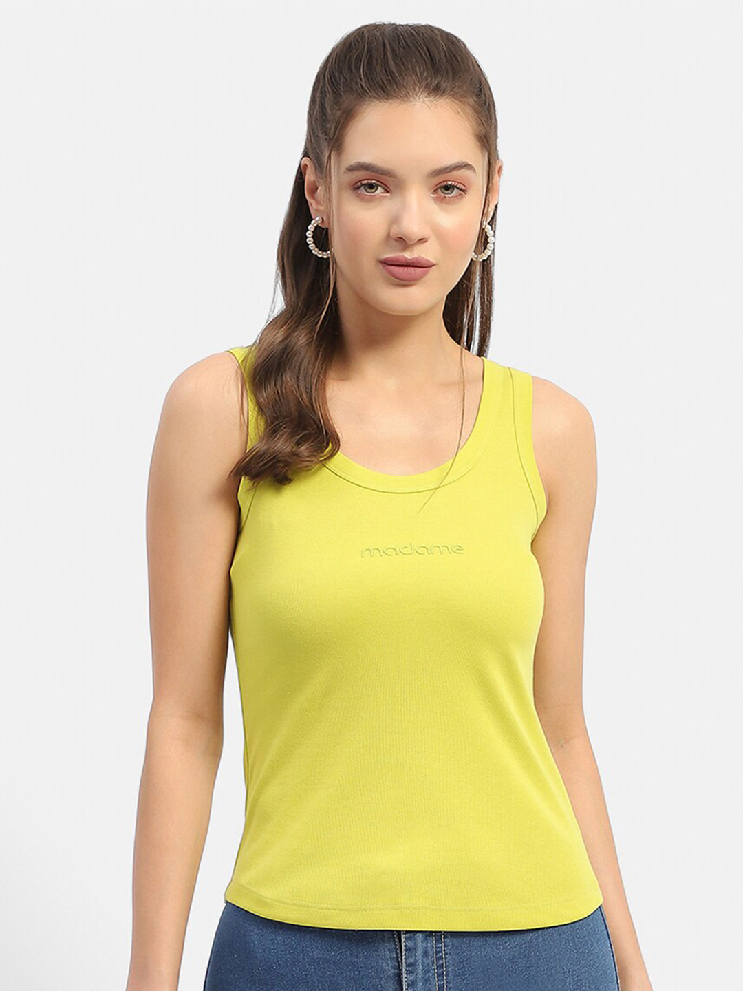 

Madame Cotton Tank Top, Lime green