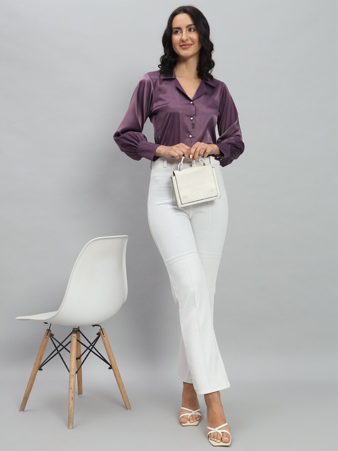 

BAESD Women Standard Opaque Formal Shirt, Purple