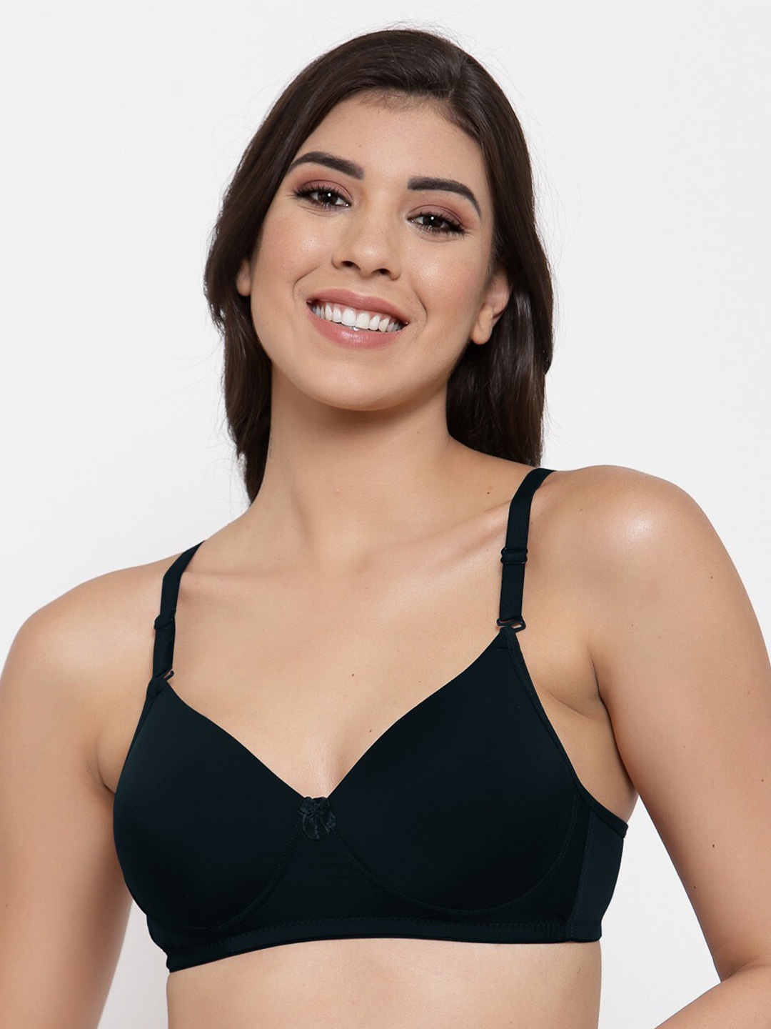 

SHYAM SONS FLAIR Full Coverage Lightly Padded All Day Comfort Super Support Push-Up Bra, Black