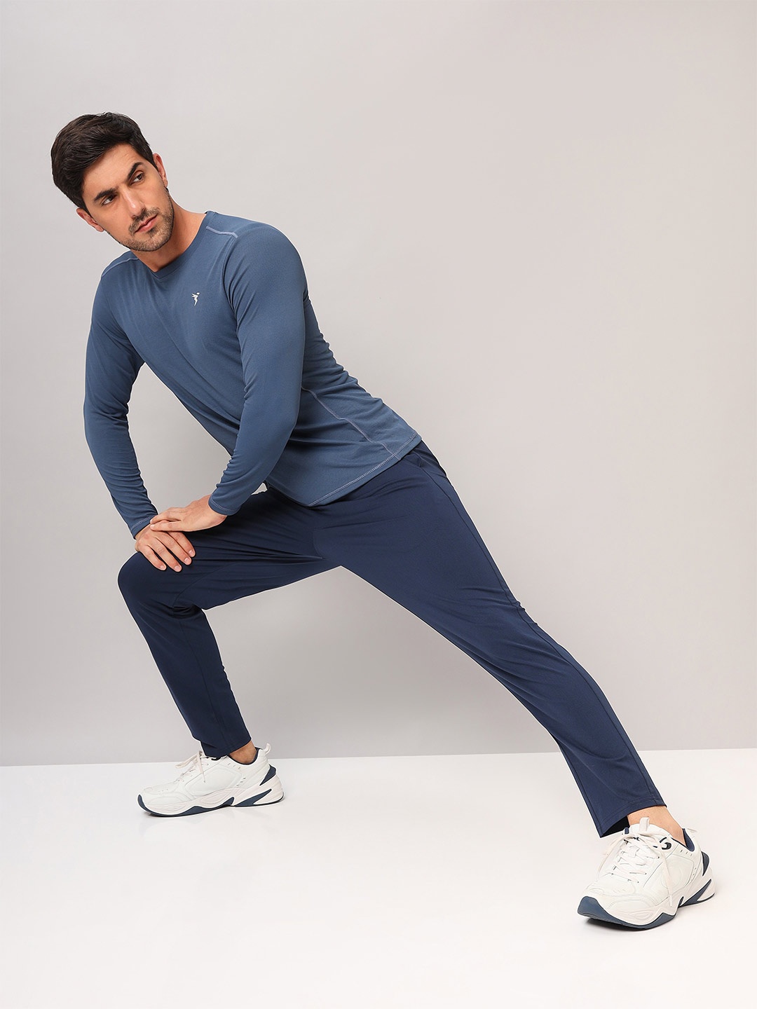 

Technosport Men Moisture Wicking Solid Round Neck Slim Fit T-Shirt, Blue