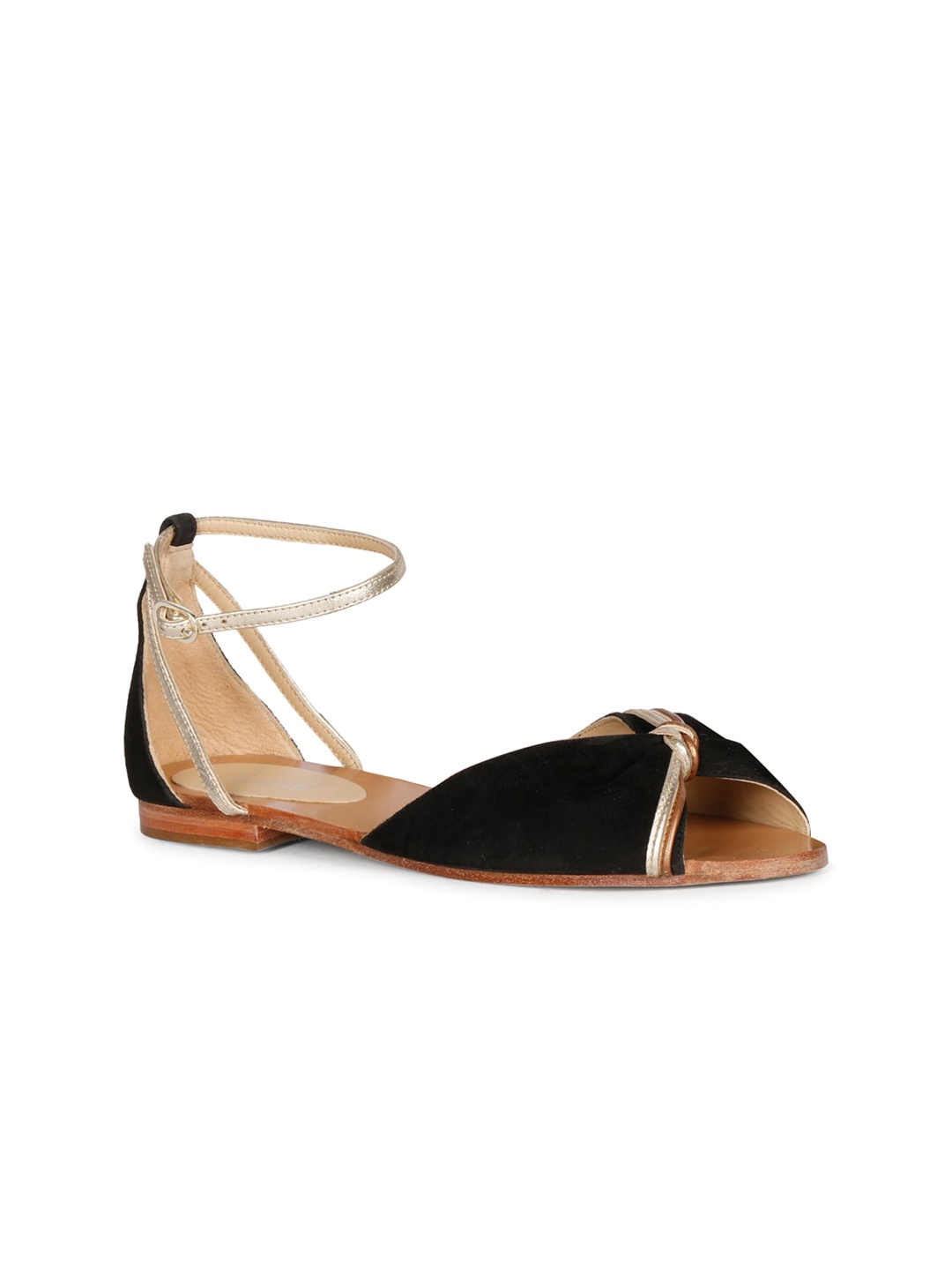 

Saint G Leather Open Toe Flats, Blue