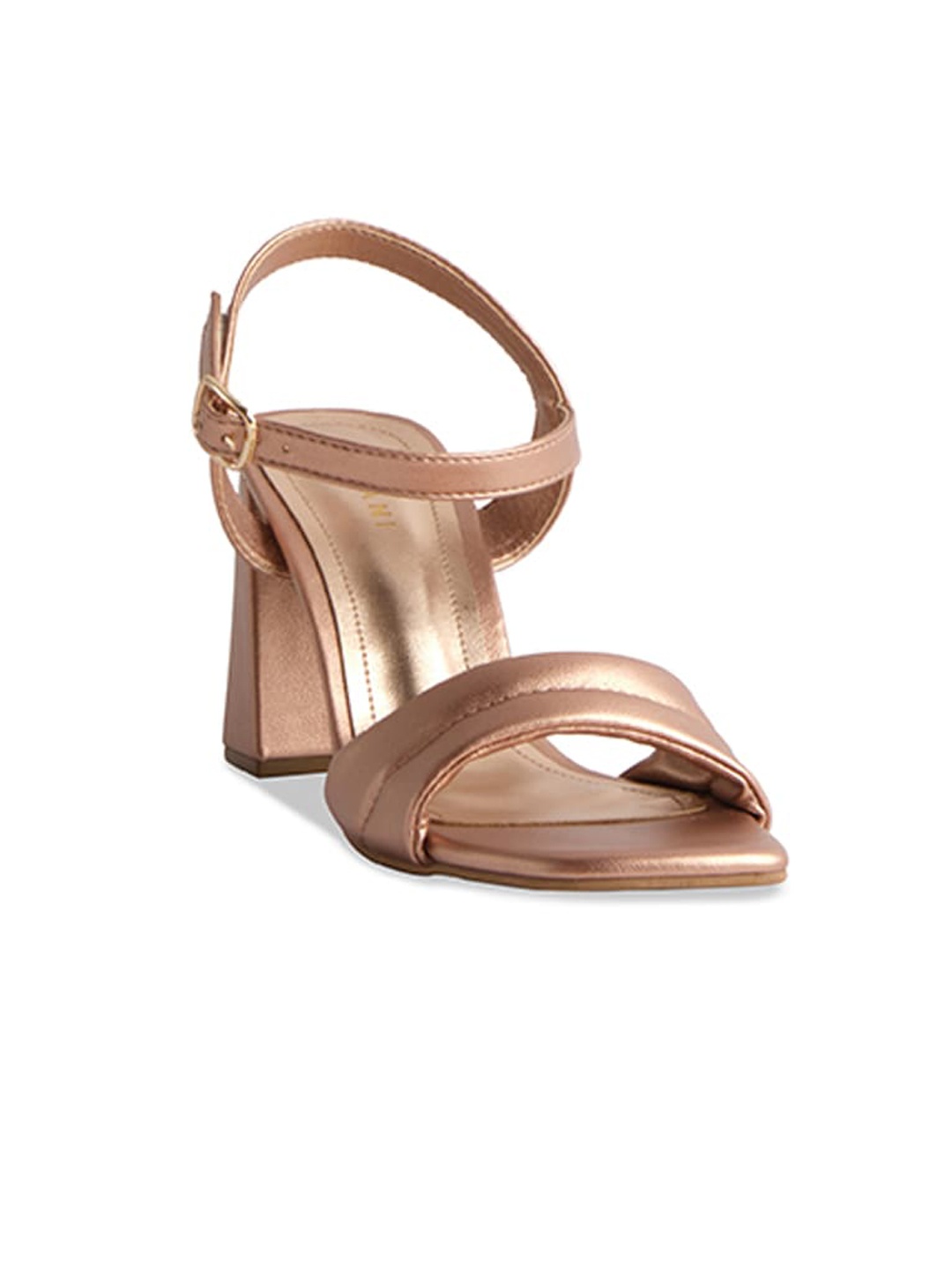 

ERIDANI Women Block Sandals With Buckles, Rose gold