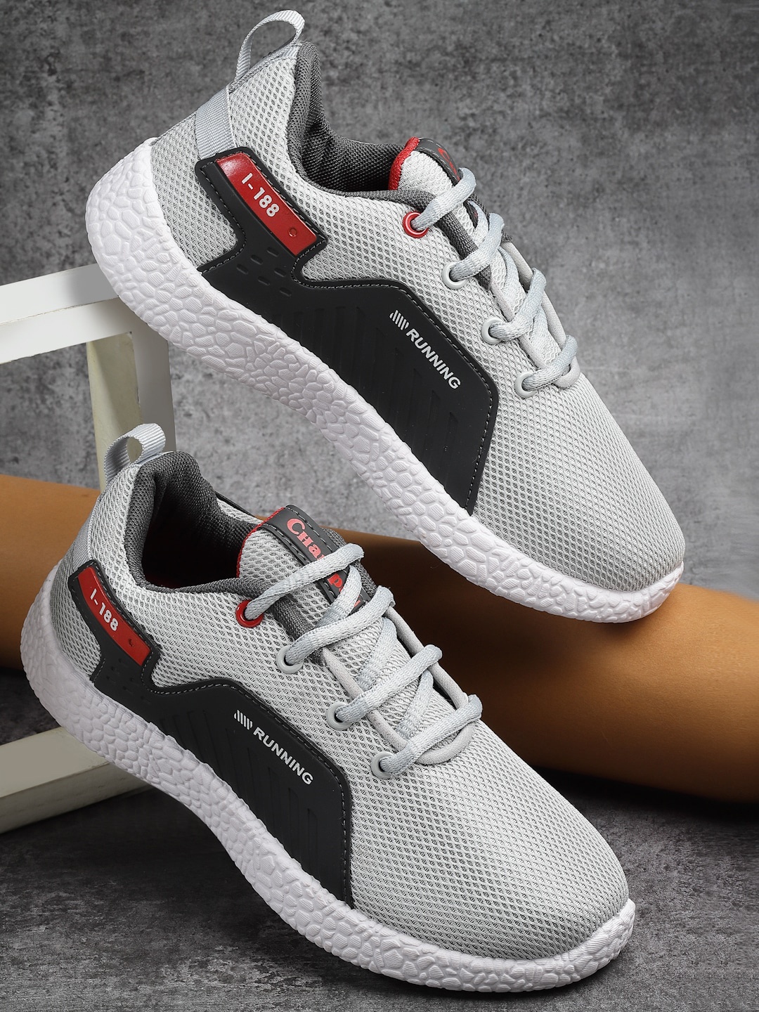 

Champs Boys Woven Design Sneakers, Grey