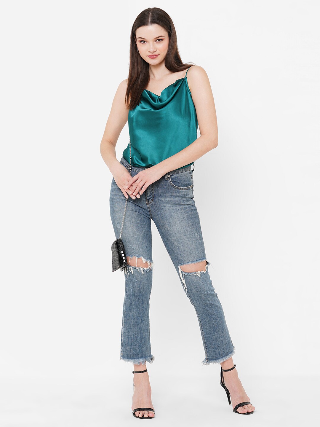 

MISH Cowl Neck Top, Green