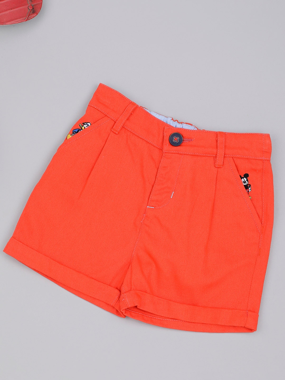 

One Friday Boys Mid-Rise Cotton Shorts, Red
