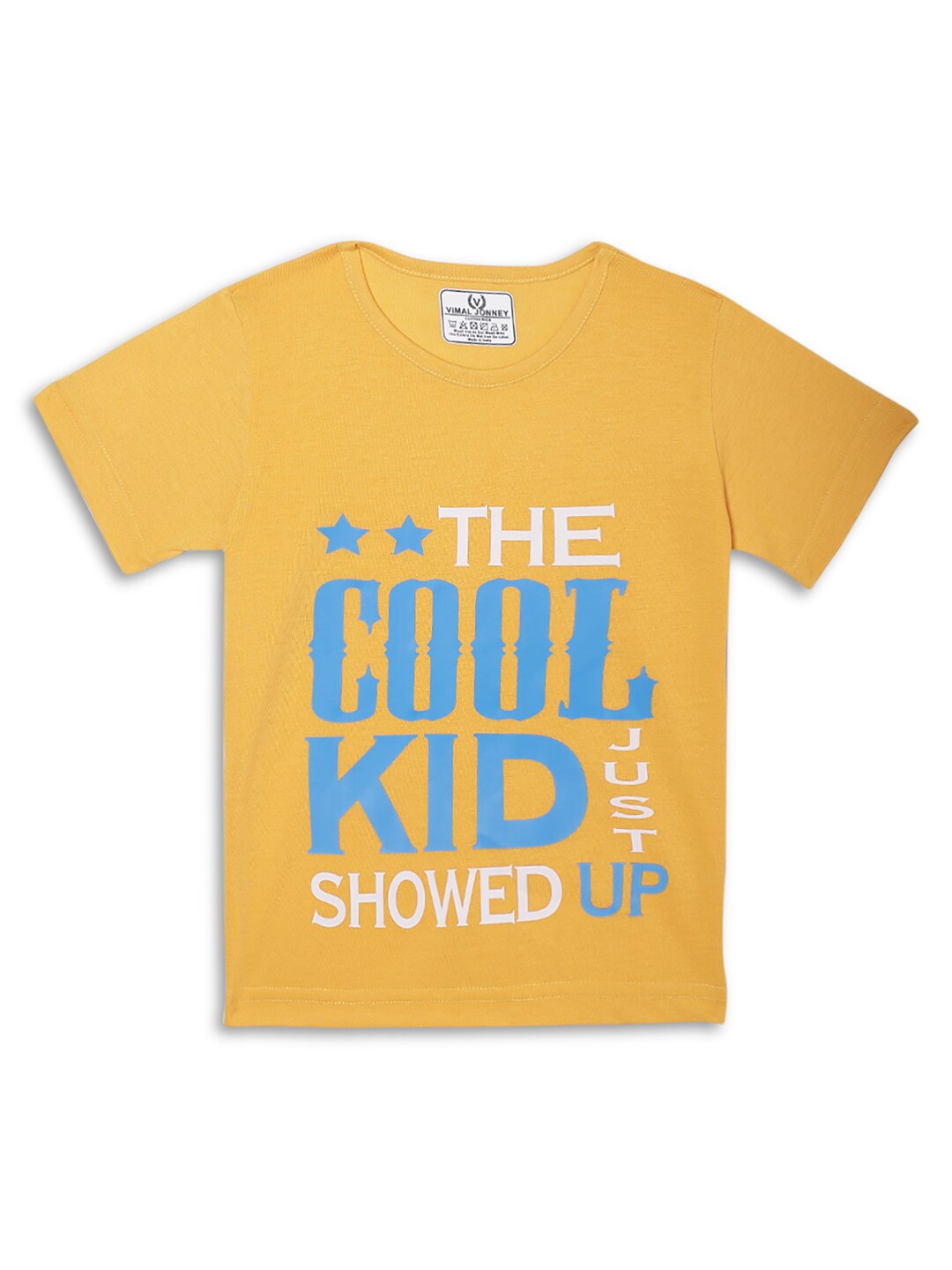 

MACK JONNEY Kids Typography Printed T-shirt, Yellow