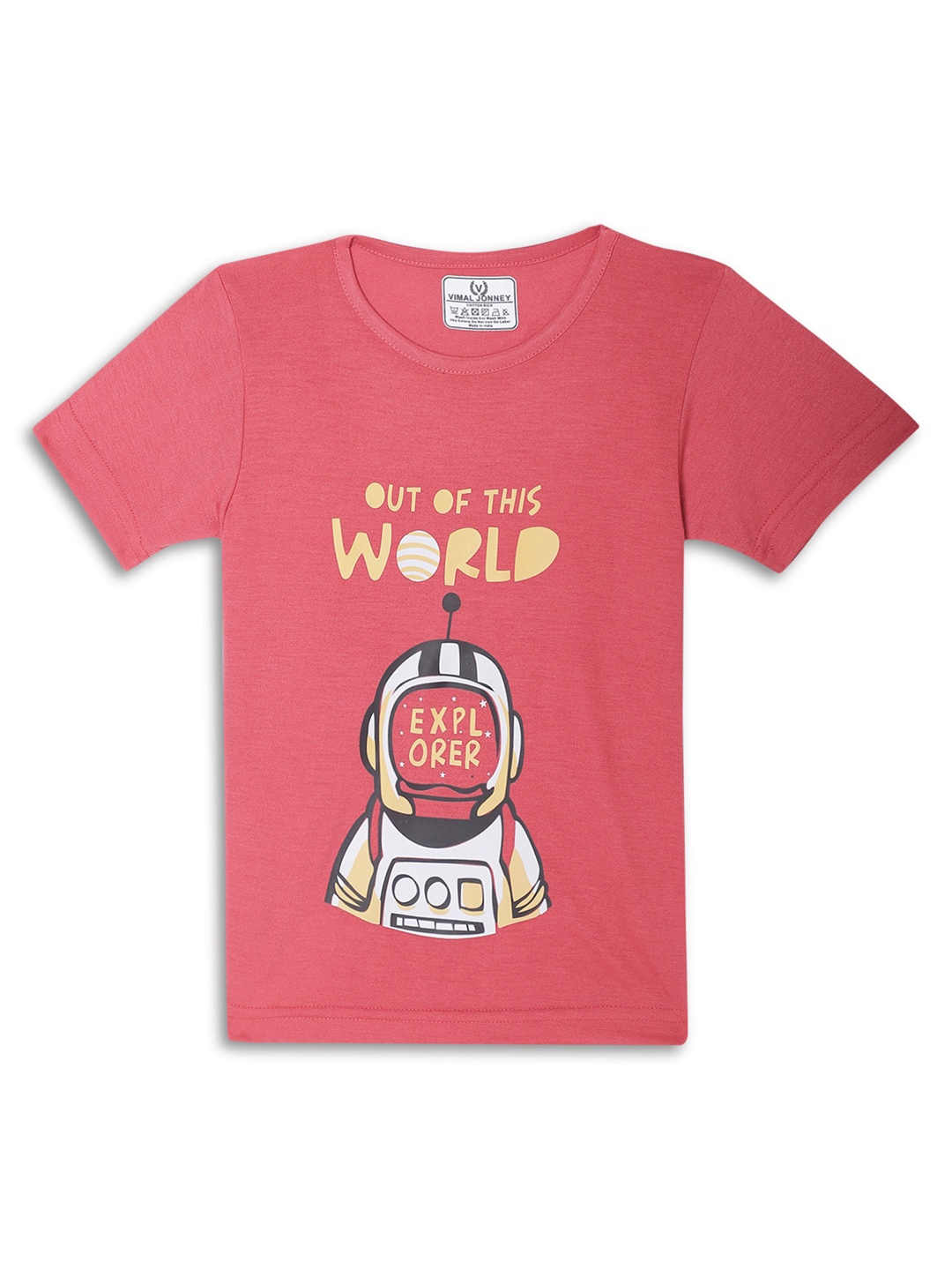 

MACK JONNEY Kids Typography Printed Applique T-shirt, Pink