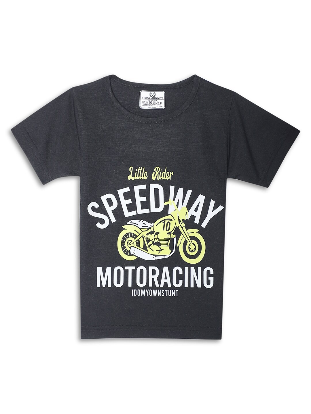 

MACK JONNEY Kids Printed Applique T-shirt, Black