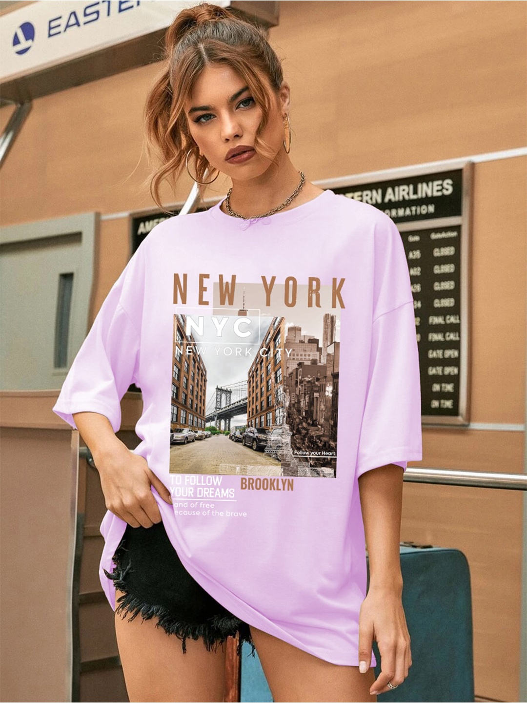 

CHKOKKO Women T-shirt, Lavender