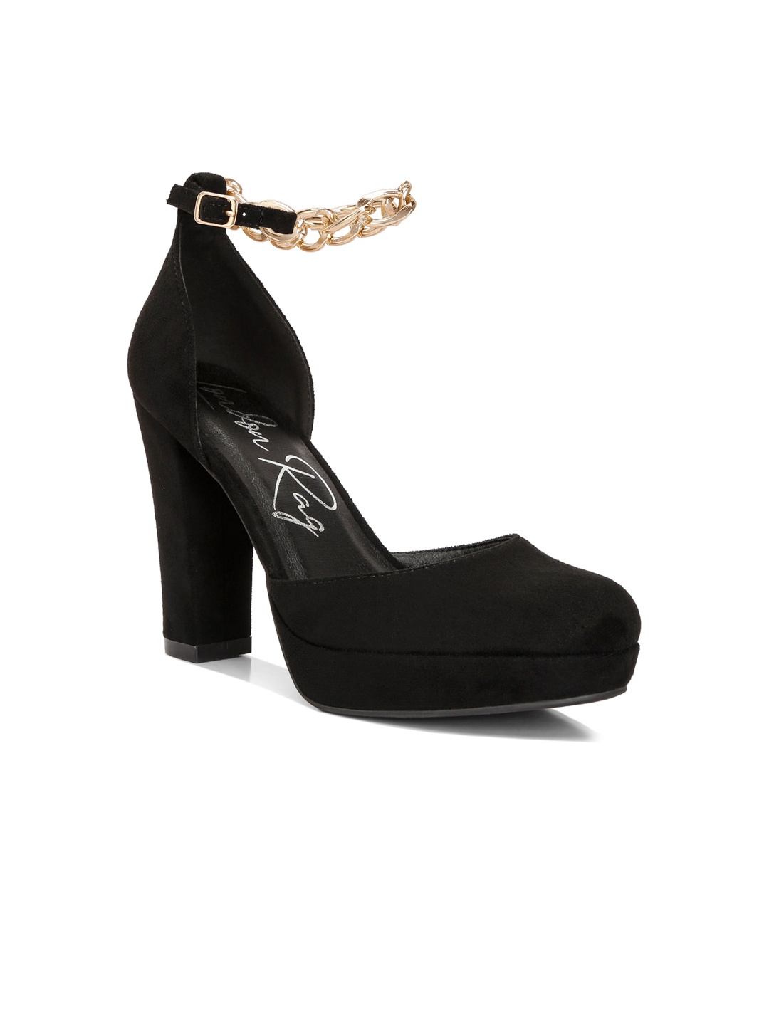 

London Rag Women Block Sandals With Buckles, Black