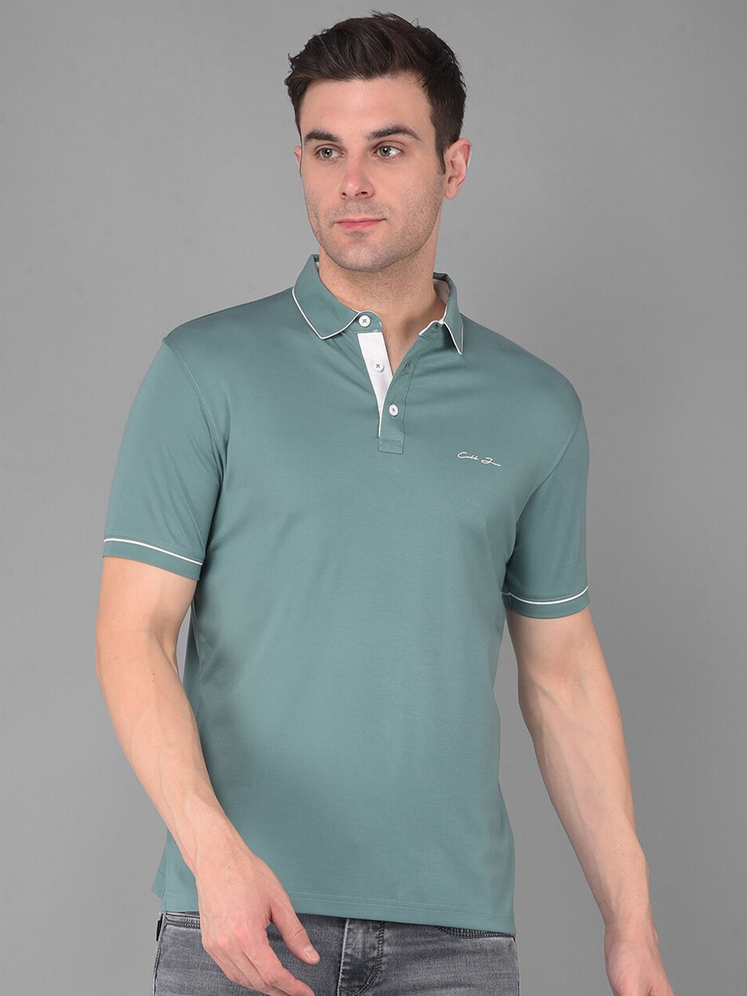 

COBB Men Polo Collar Pockets T-shirt, Green