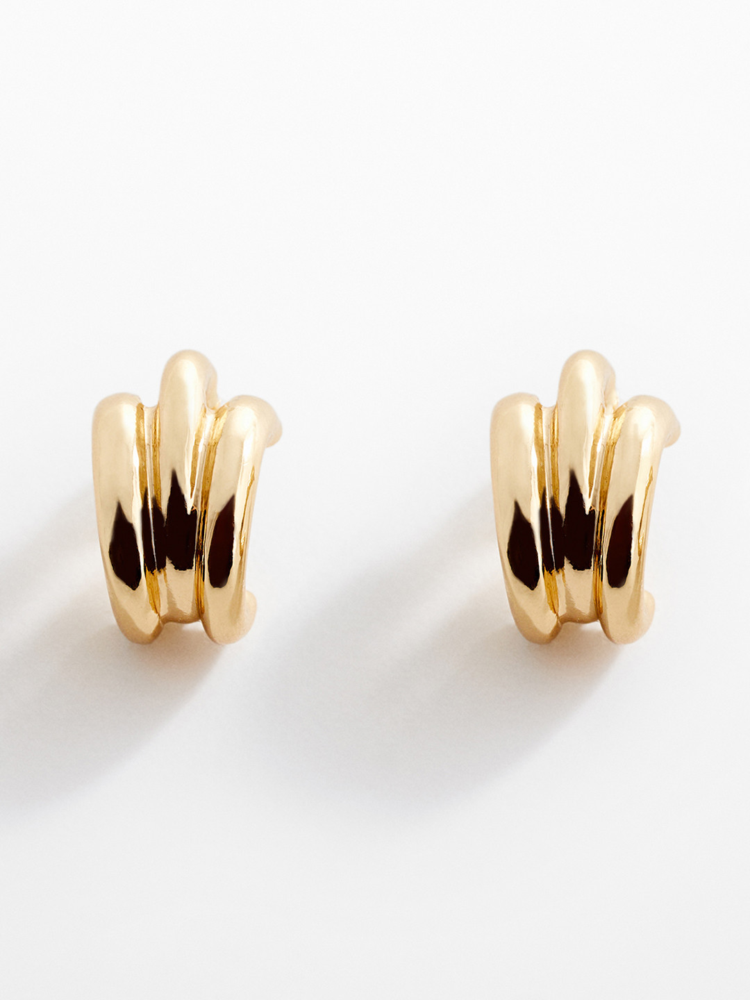 

MANGO Contemporary Half Hoop Earrings, Gold