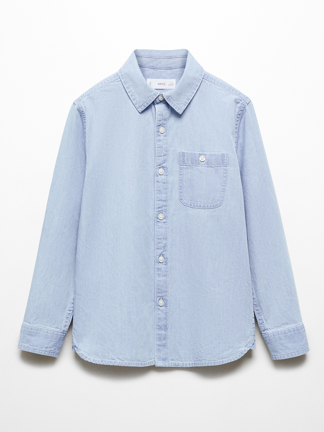 

Mango Kids Boys Pure Cotton Chambray Casual Shirt, Blue