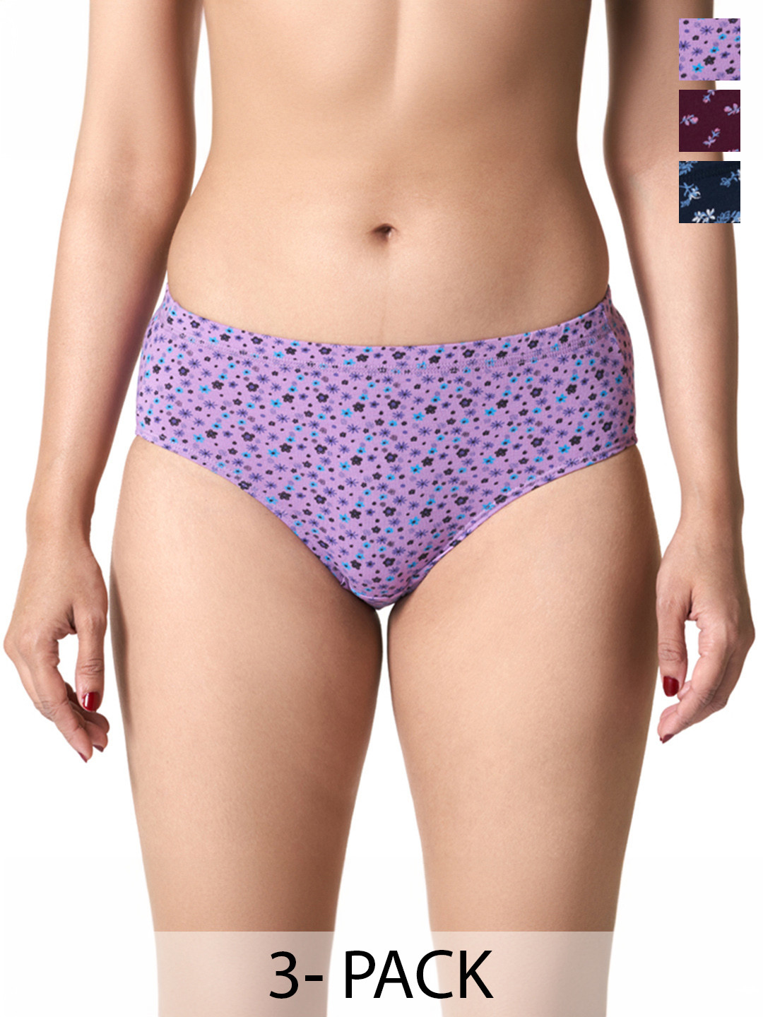 

BLOSSOM Women Printed Hipster Briefs_GARDEN PANTY 3 PACK, Assorted