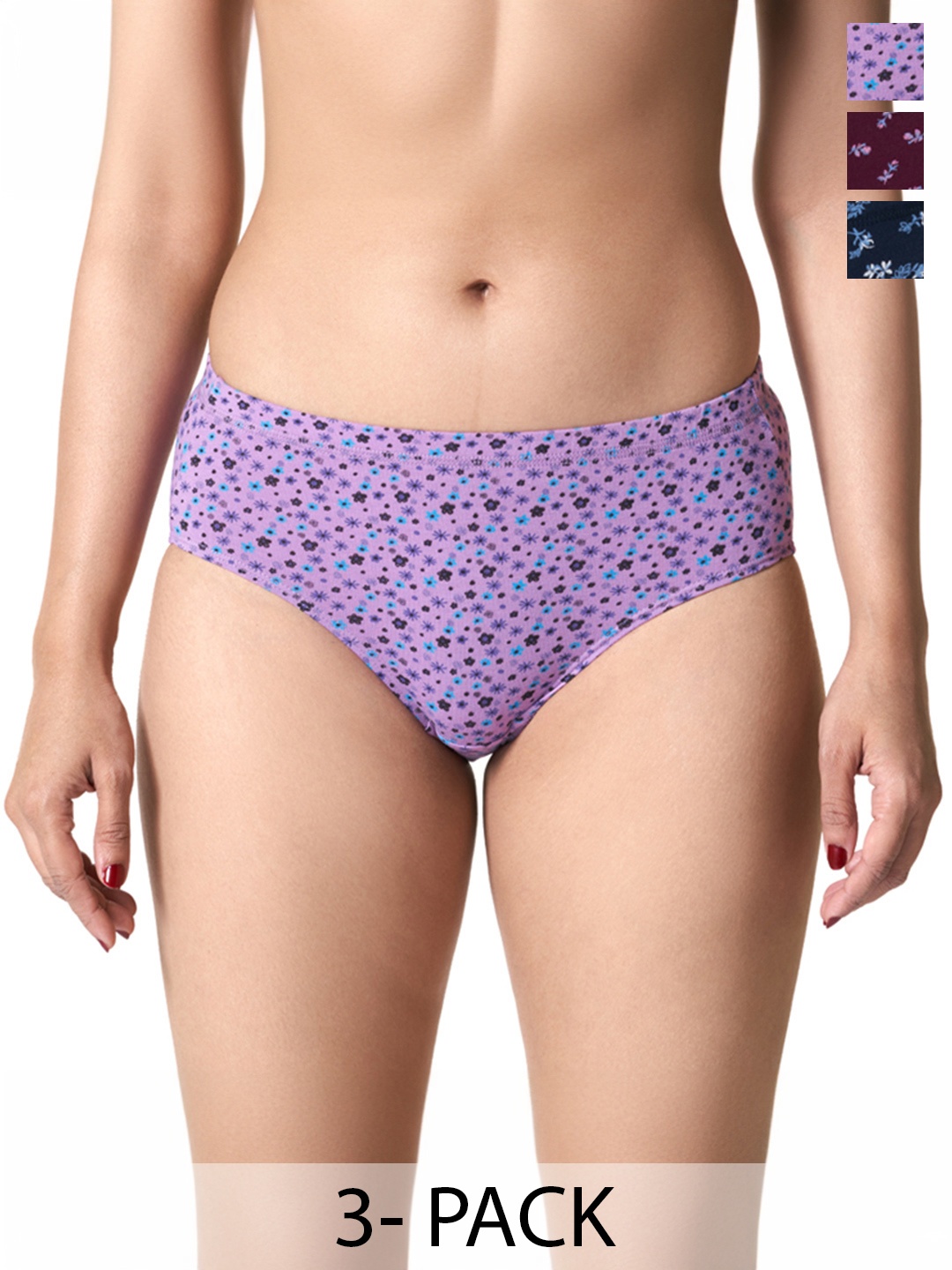 

BLOSSOM Women Printed Hipster Briefs_GARDEN PANTY 3 PACK, Assorted