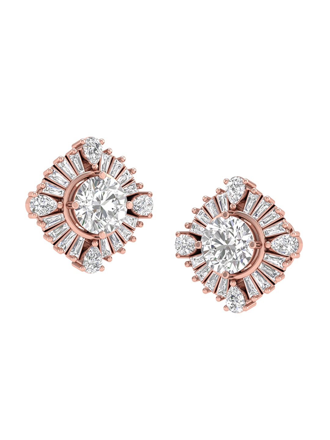 

ORIONZ Contemporary Studs Earrings, Red
