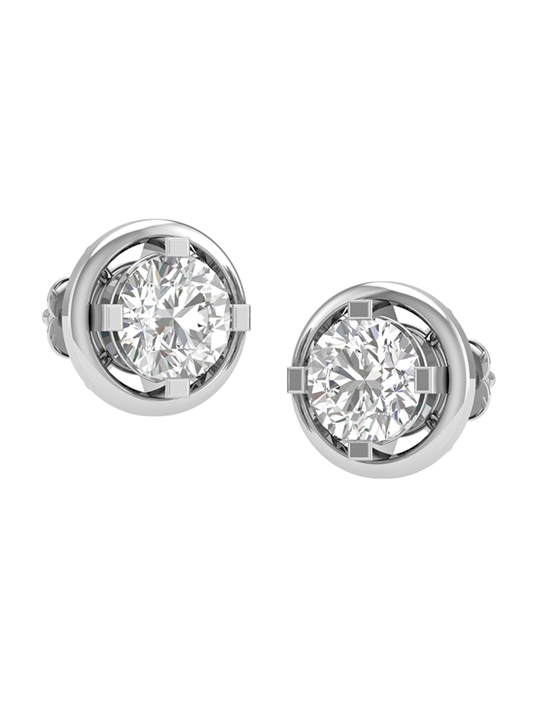 

ORIONZ 92.5 Sterling Silver Cubic Zirconia Studded Contemporary Studs Earrings, White