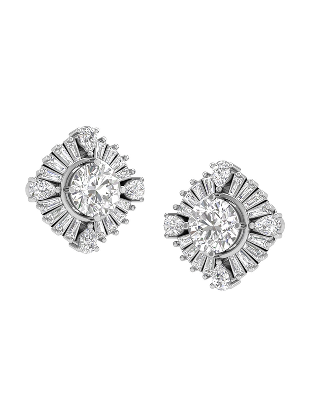 

ORIONZ Contemporary Studs Earrings, White