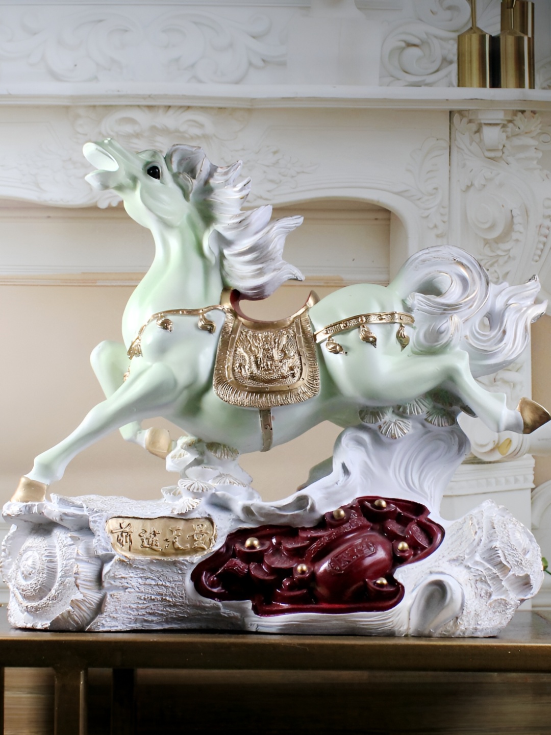 

THE WHITE INK DECOR Green Fengshui Figurine Showpiece