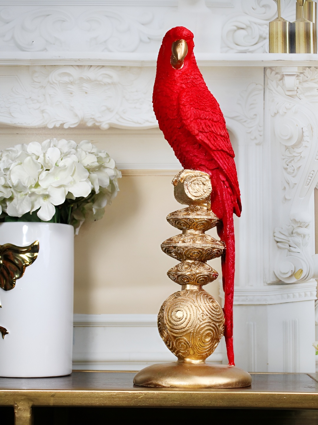 

THE WHITE INK DECOR Red Figurine Showpiece