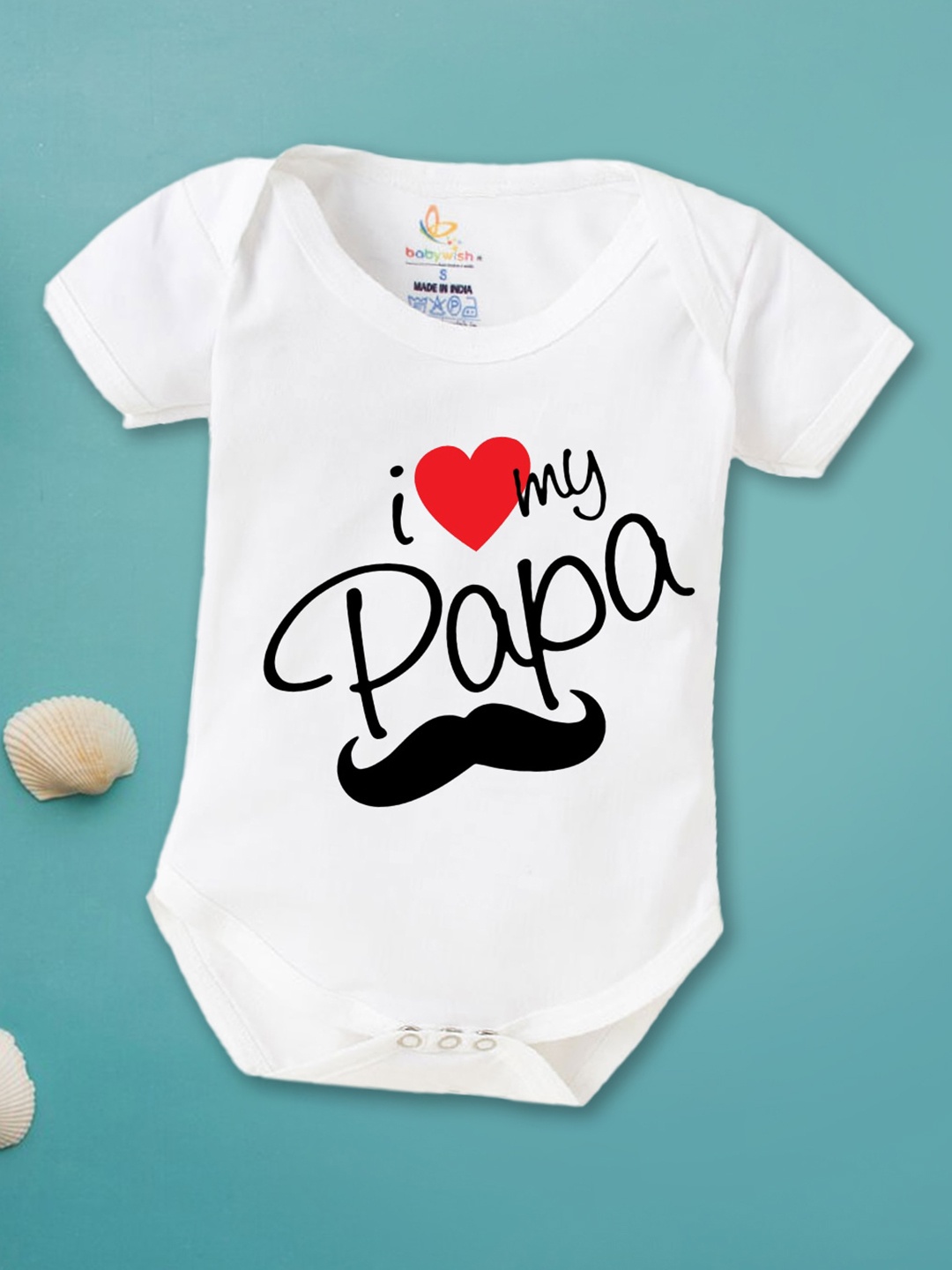 

Babywish Infants Fathers Day Printed Cotton Bodysuit, White