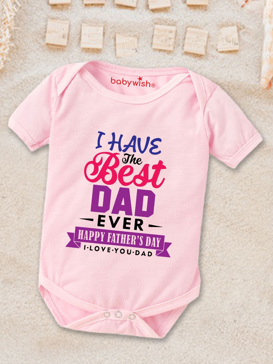 

Babywish Infants Printed Cotton Bodysuit, Pink