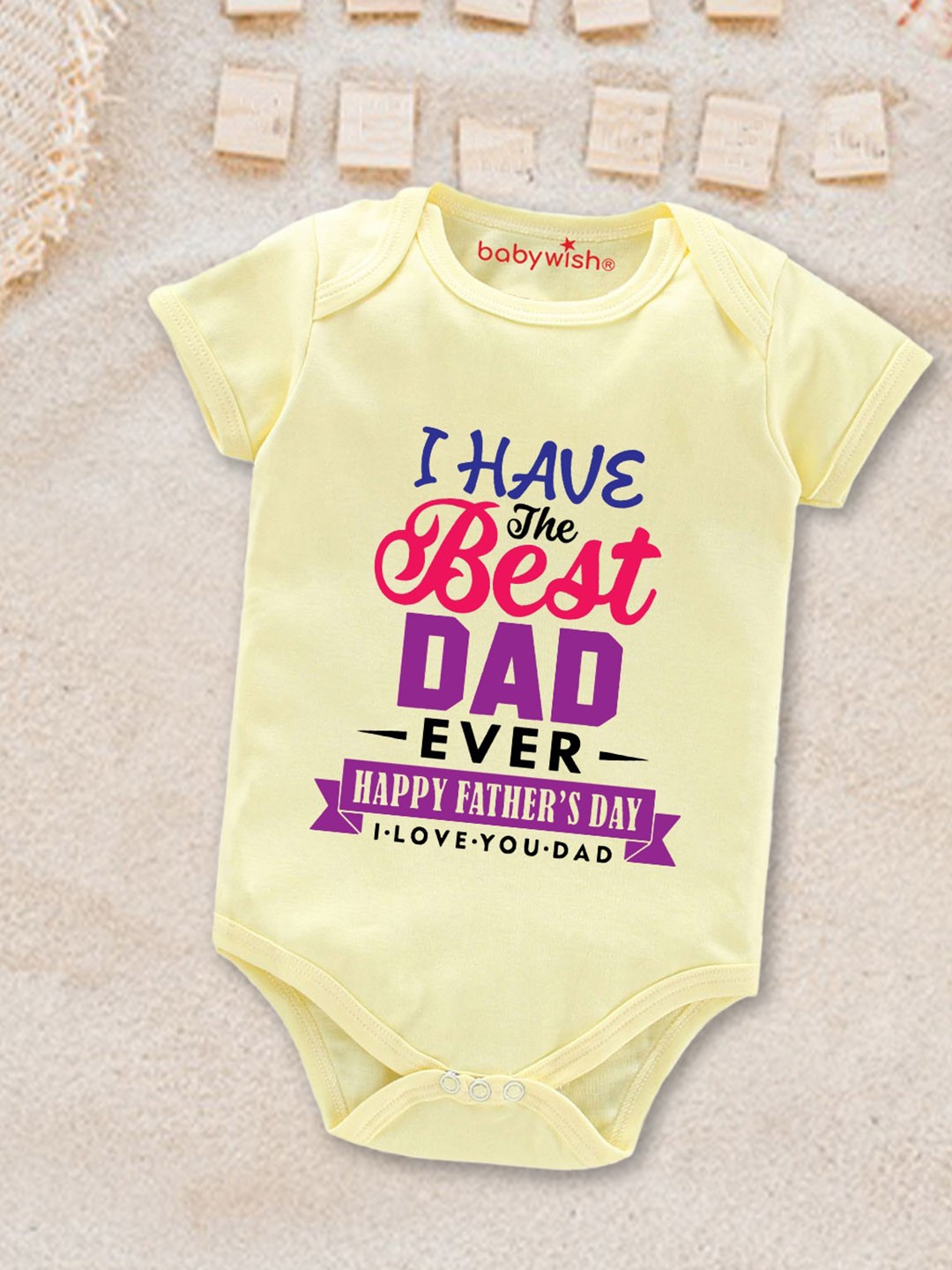

Babywish Infants Printed Cotton Bodysuit, Yellow