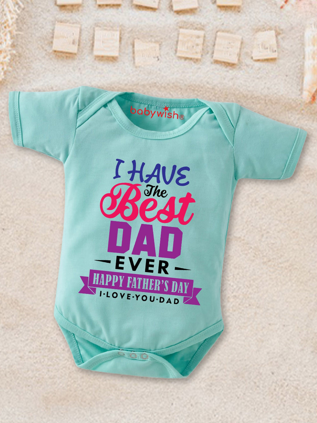 

Babywish Infants Printed Cotton Bodysuit, Sea green