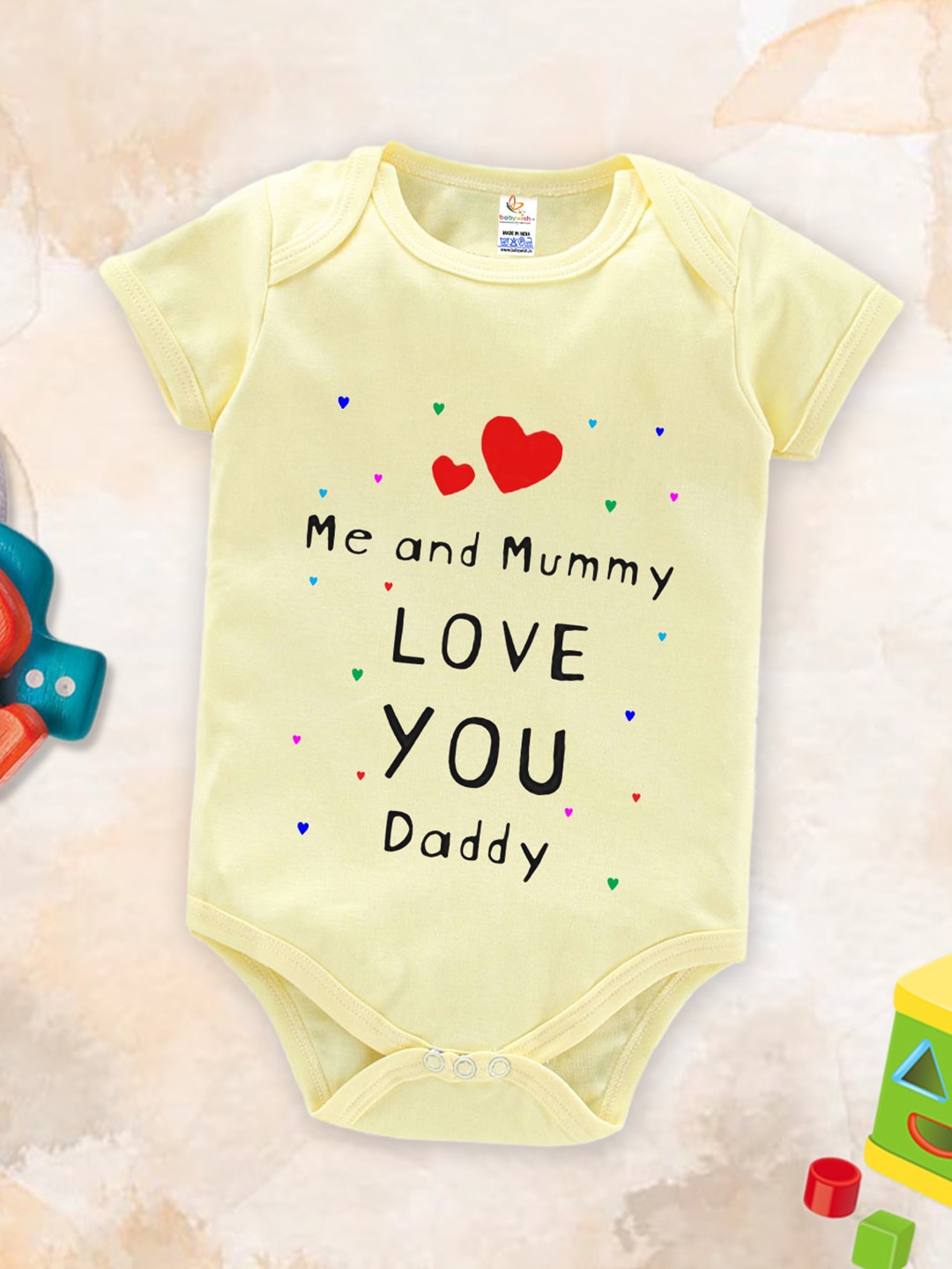 

Babywish Infants Fathers Day Printed Cotton Bodysuit, Yellow