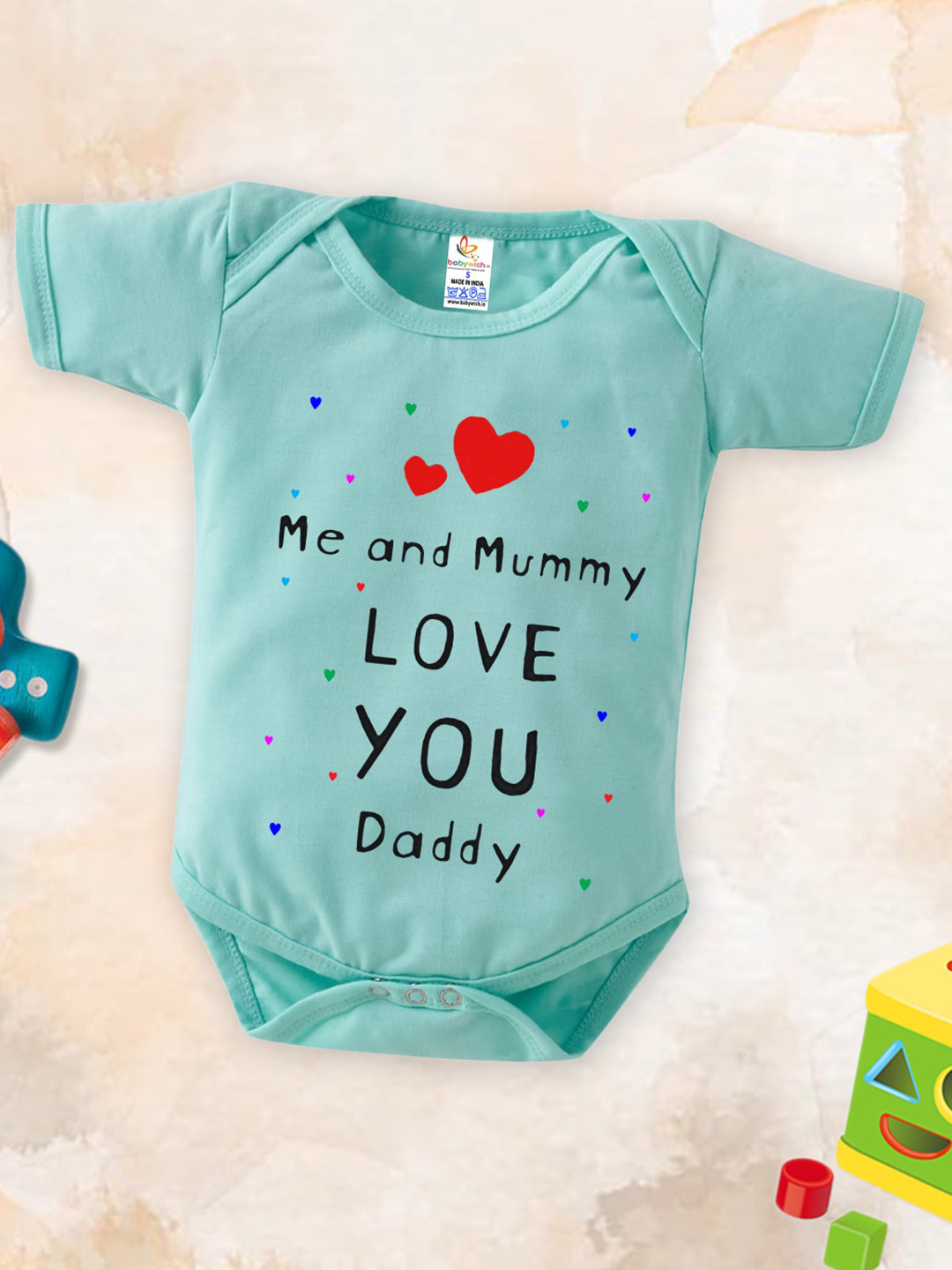 

Babywish Infants Printed Cotton Bodysuit, Sea green