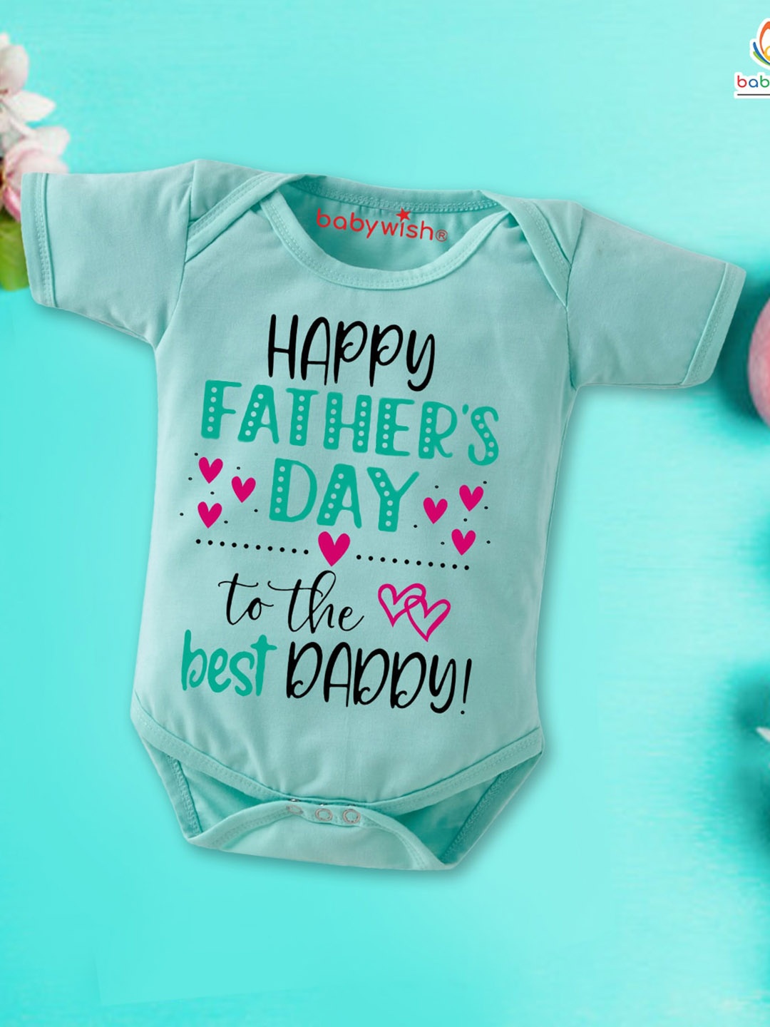 

Babywish Infants Printed Cotton Bodysuit, Sea green