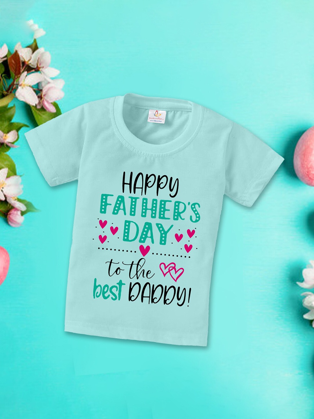 

Babywish Kids Typography Printed Applique T-shirt, Sea green
