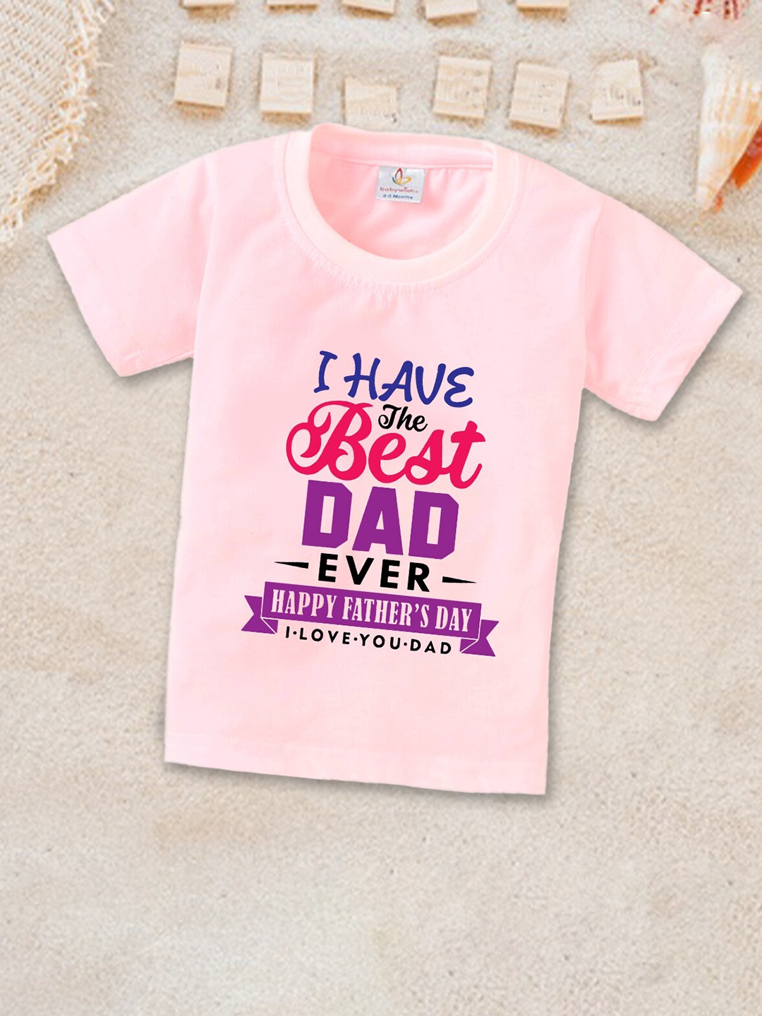 

Babywish Kids Typography Printed Applique T-shirt, Pink