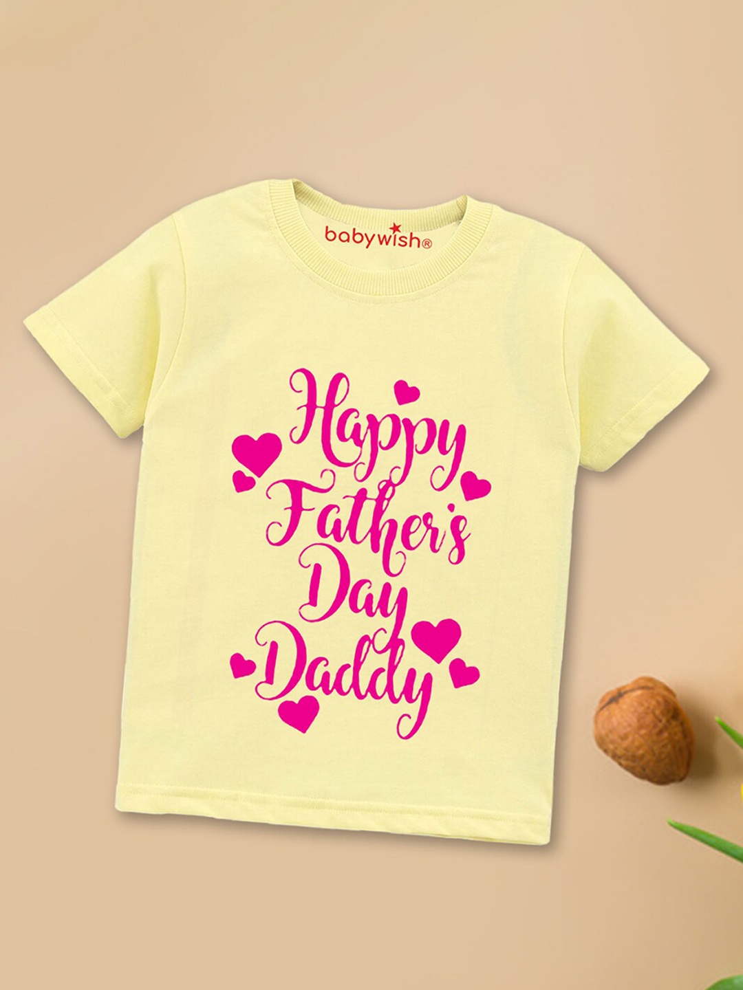 

Babywish Kids Typography Printed T-shirt, Yellow