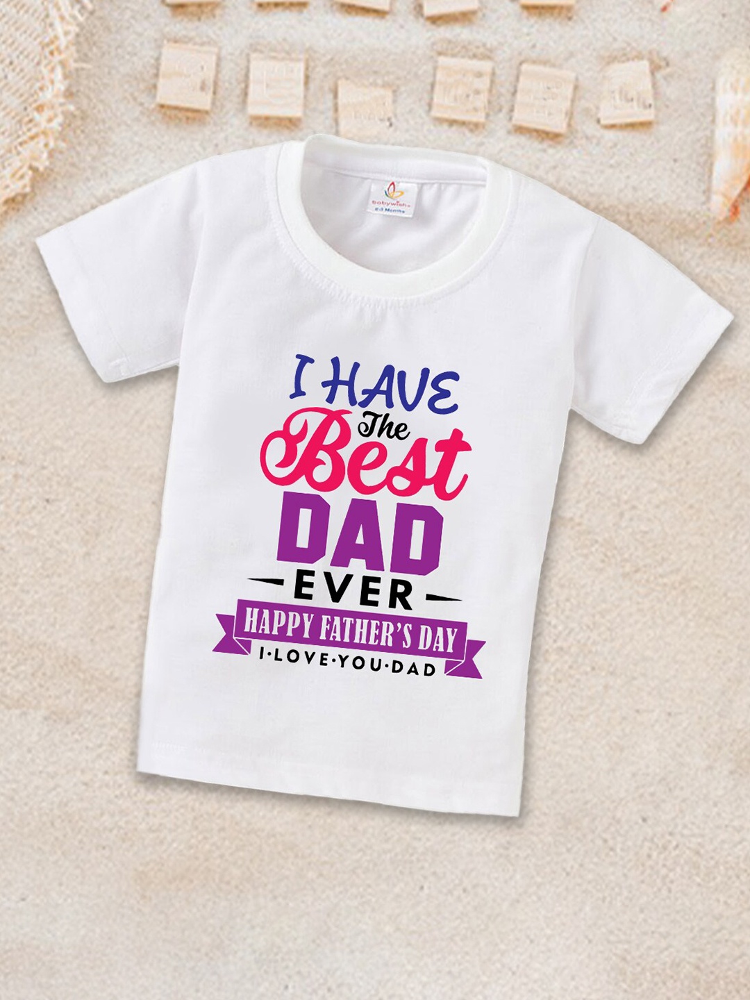 

Babywish Kids Typography Printed Applique T-shirt, White