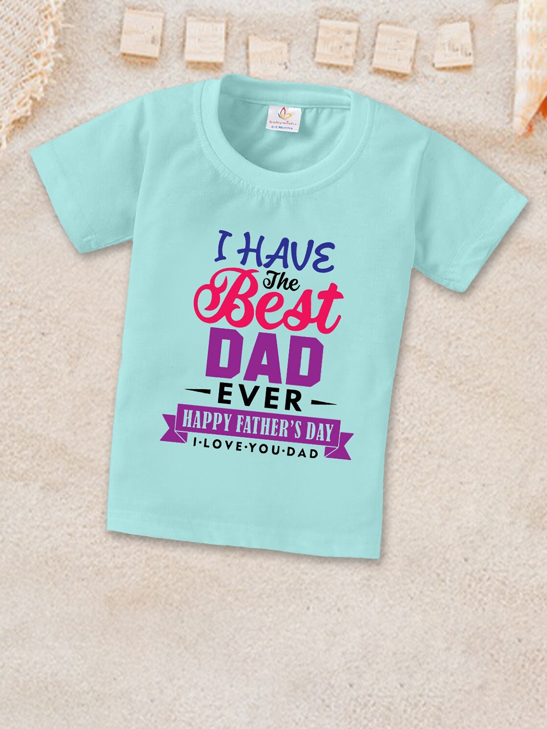 

Babywish Kids Typography Printed Applique T-shirt, Sea green