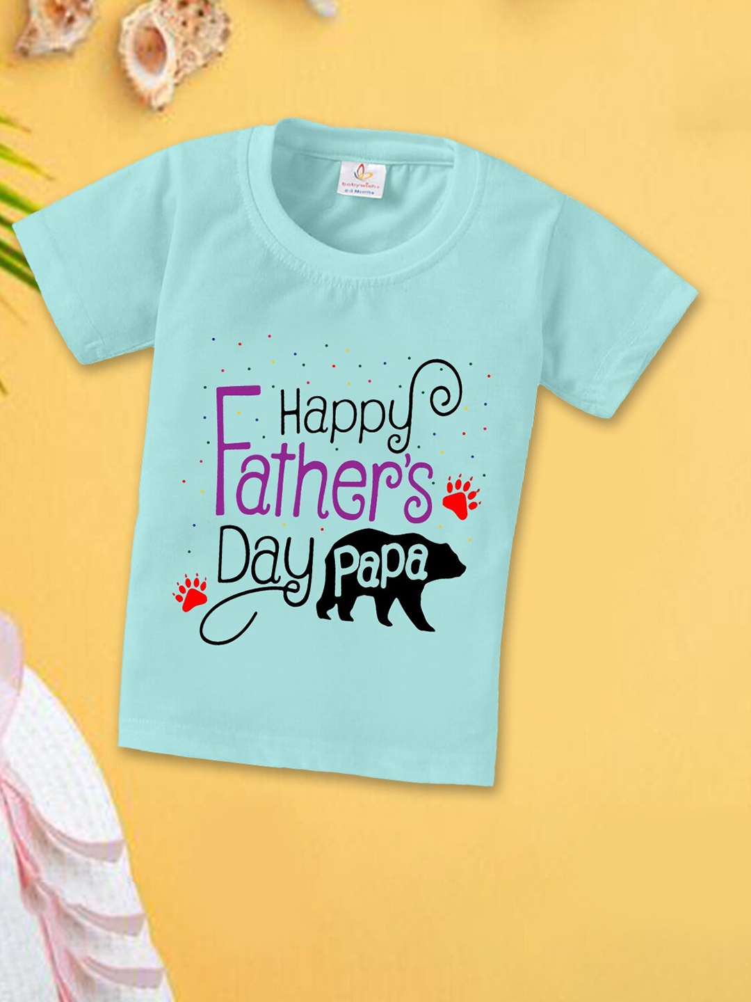 

Babywish Kids Printed Applique T-shirt, Sea green