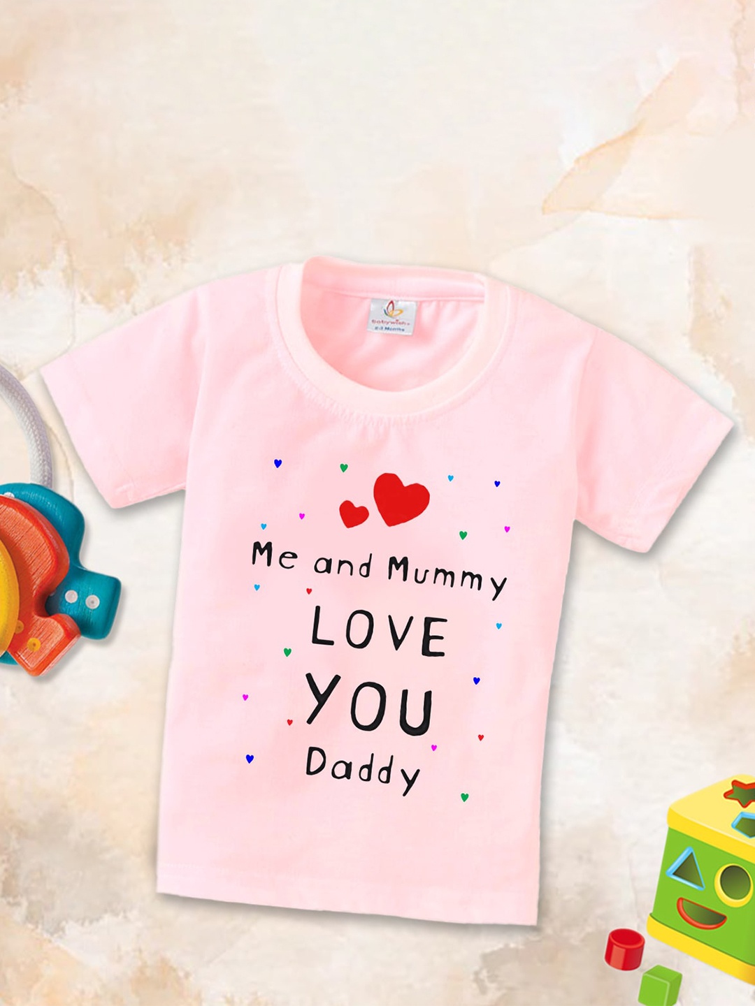 

Babywish Kids Printed Applique T-shirt, Pink