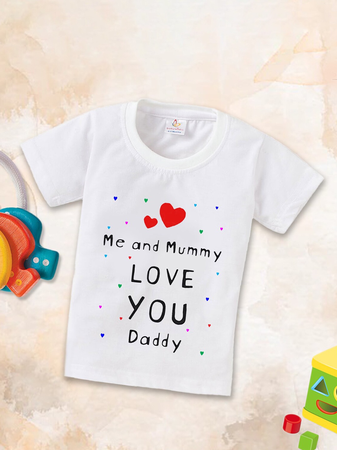 

Babywish Kids Typography Printed Applique T-shirt, White