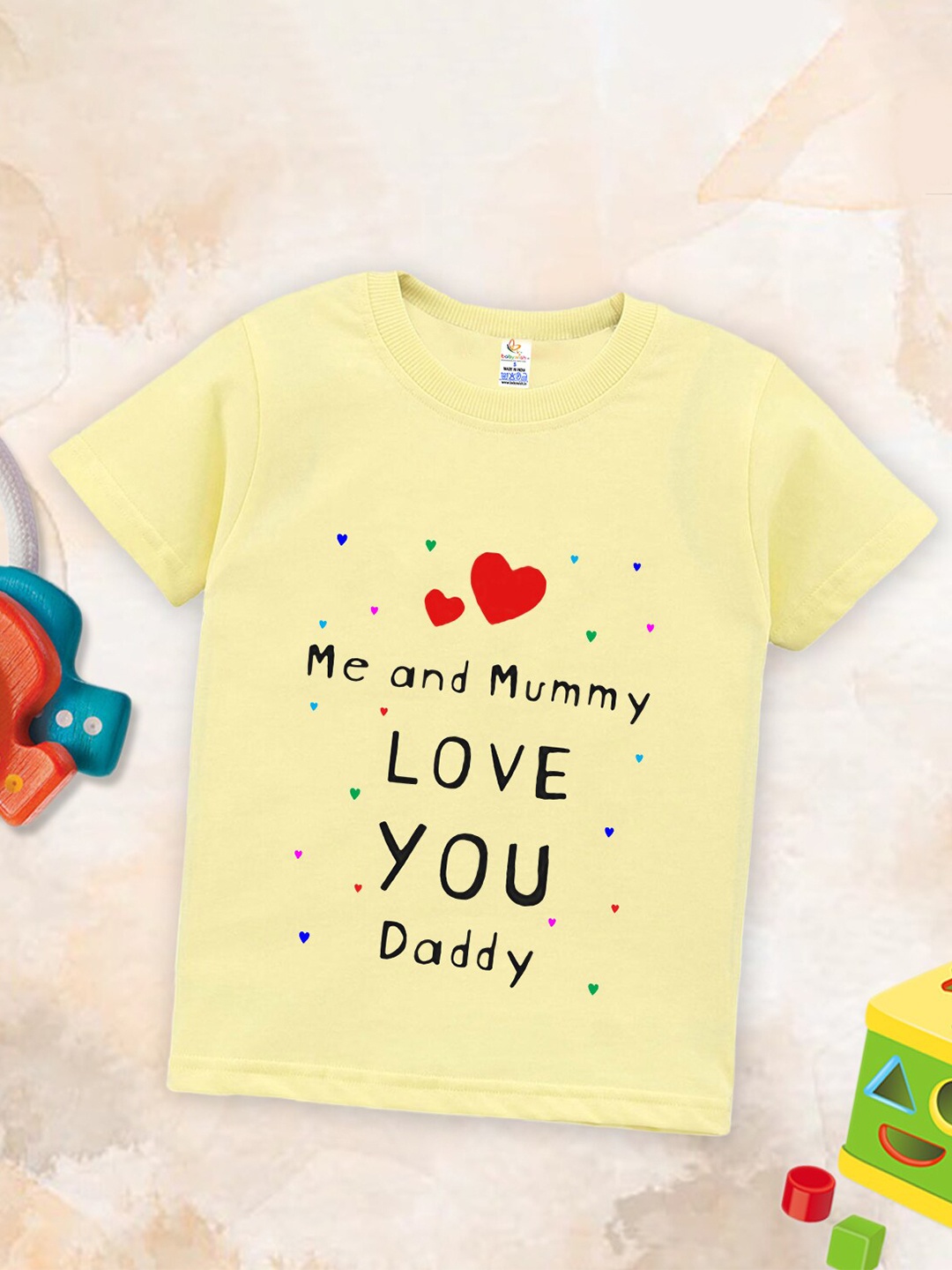 

Babywish Kids Typography Printed Applique T-shirt, Yellow