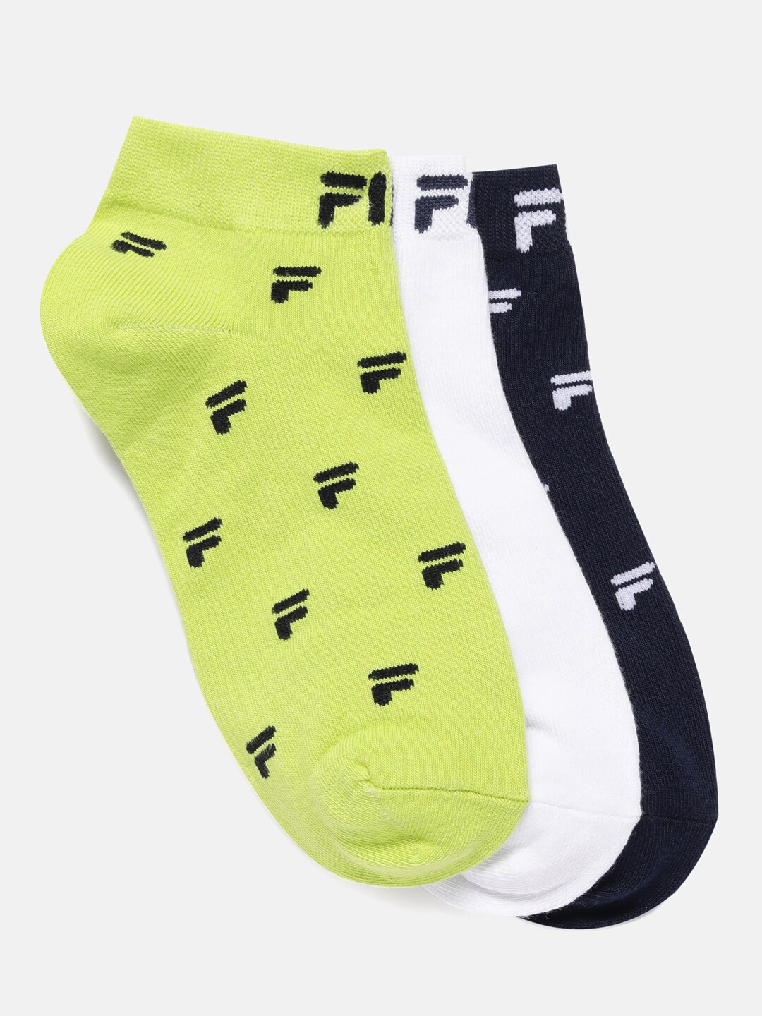 

FILA Torry 2 Men Pack Of 3 Patterned Ankle Length Socks, White
