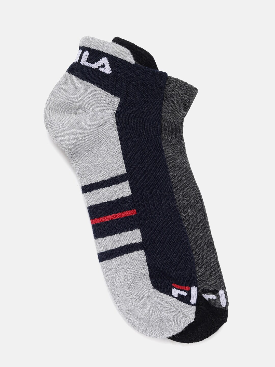 

FILA Men Pack Of 2 Patterned Ankle-Length Socks, Black