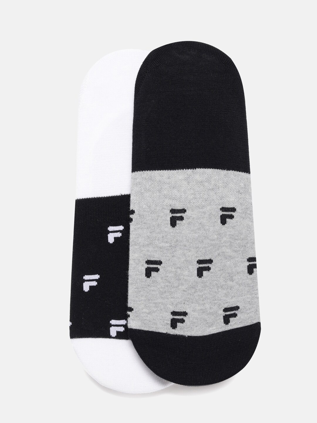 

FILA Jessi 1 Men Pack Of 2 Patterned Shoe Liners Socks, Grey melange