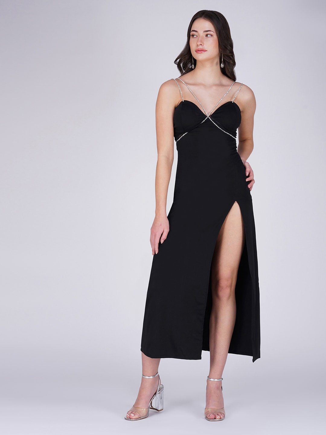 

Westo Women A-Line Midi Dress, Black